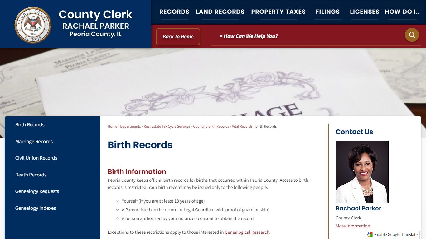 Birth Records | Peoria County, IL