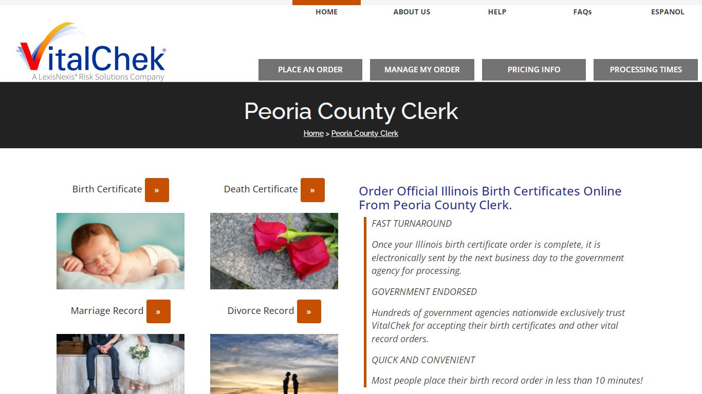 Peoria County (IL) Birth Certificates | Order Records - VitalChek